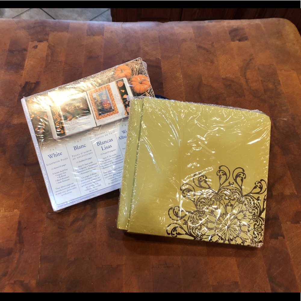 Creative Memories 7x7 Olive Green scrapbook Cover & White Pages